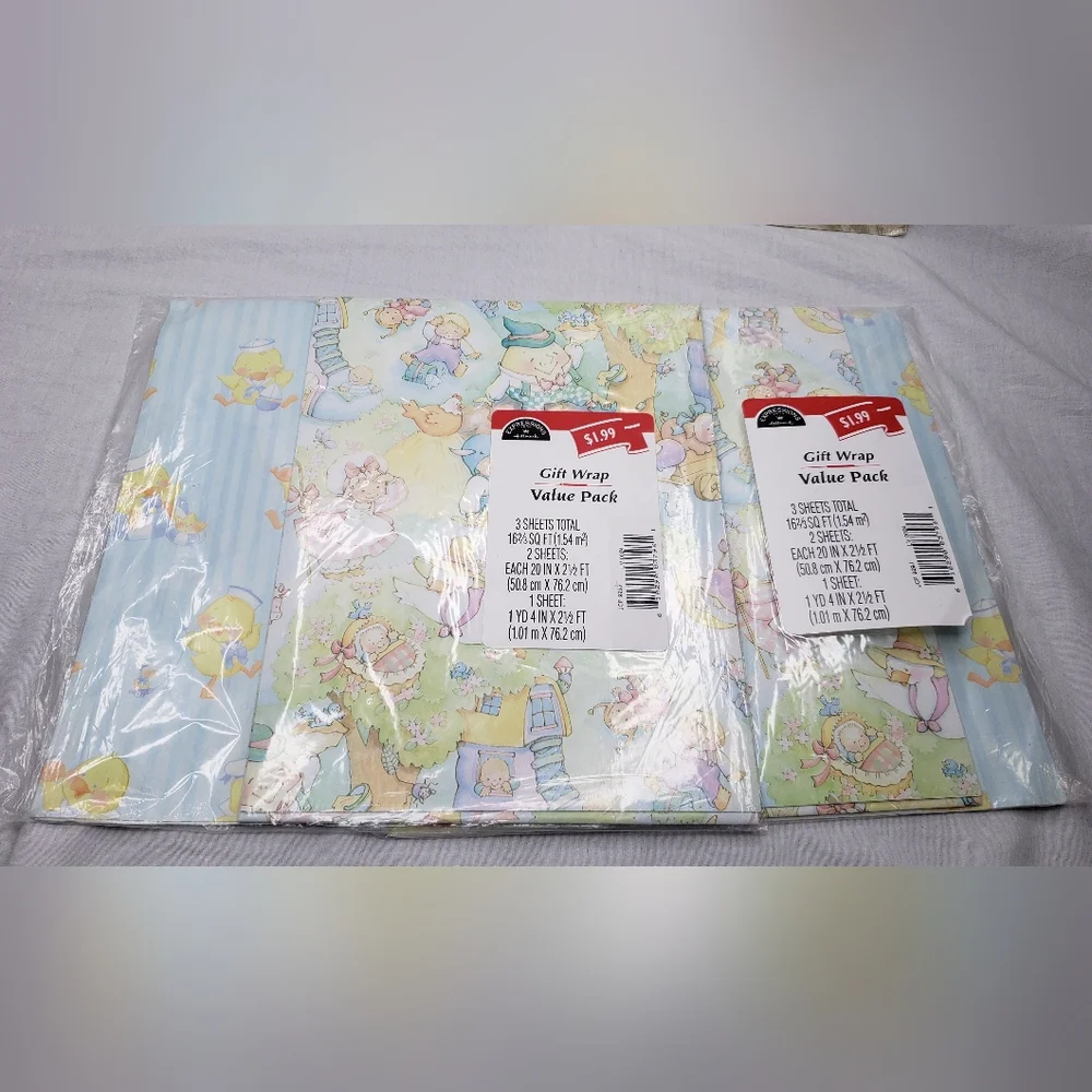 Vintage Pastel Children's Gift Wrap Bundle
